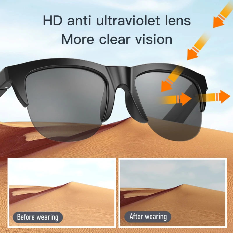 F06 Connected Bezel IP4 Waterproof Parasol Wireless Stereo Android Glasses with Bluetooth Headphones Sport Electric Scooter Men